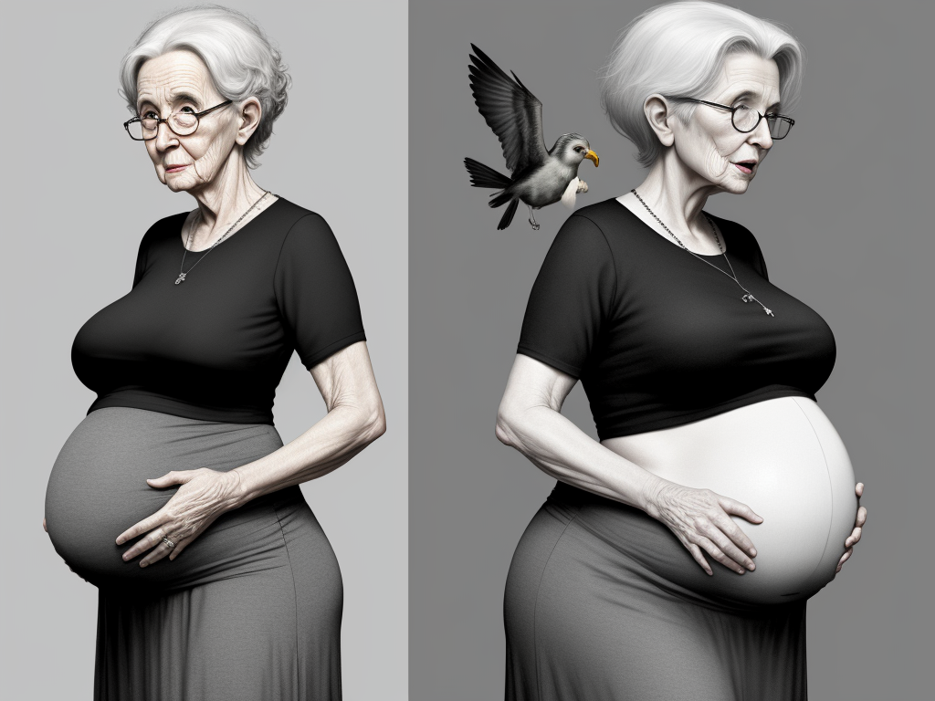 ai-image-to-image-heavily-maternity-belly-elderly-granny-side