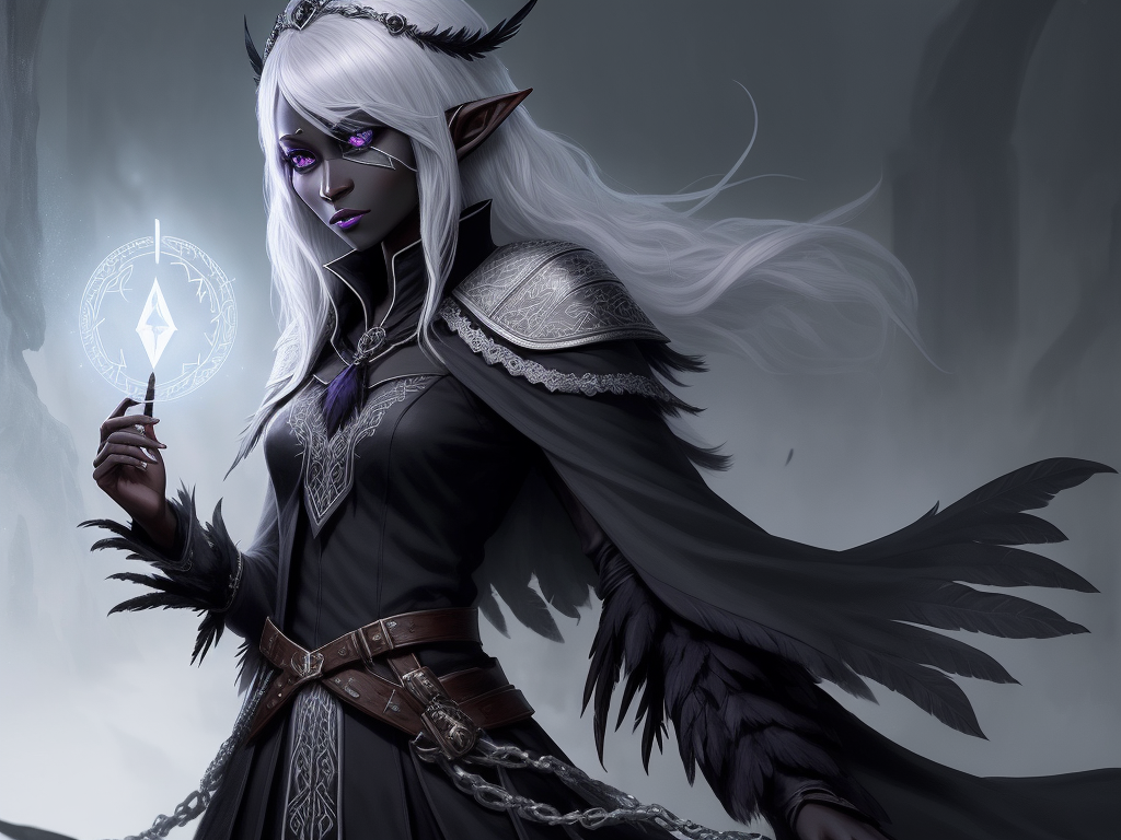 ai image tools: 1 solo female drow elf scholar, all alone,