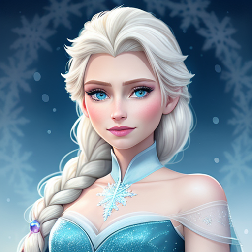 ai images: Elsa Frozen Disney Princess hot