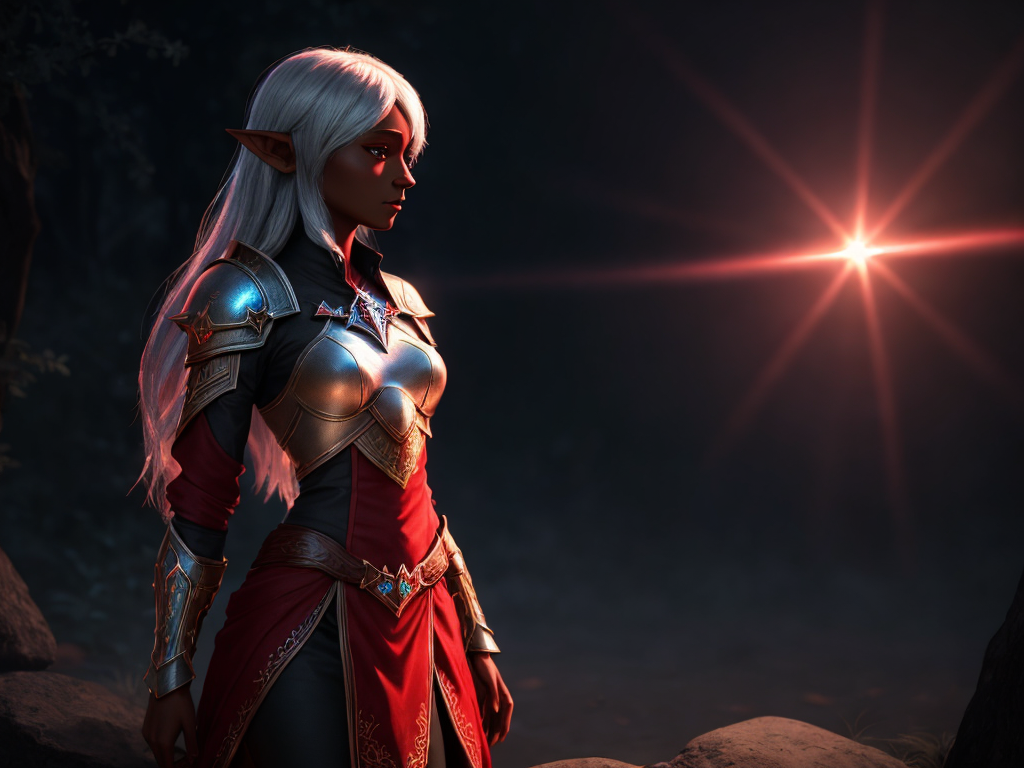 Ai Photo Manipulation Cute Female Drow Elf Full Figure Red Tunic 8k   Ai Photo Manipulation Cute Female Drow Elf Full Figure Red Tunic 8k Ggzshg 