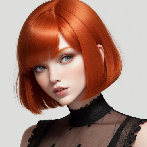 ai powered photo editor ginger women with huge , big soft , thin waist,