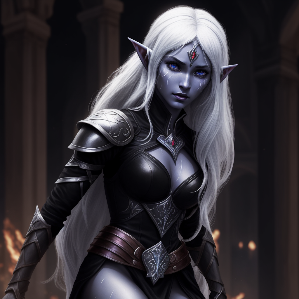 ai tool for photos: 1 solo female drow elf gladiator, lying defeated,