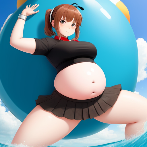 AI Art Generator from Text Anime Girl nude Inflated Belly looking |  Img-converter.com