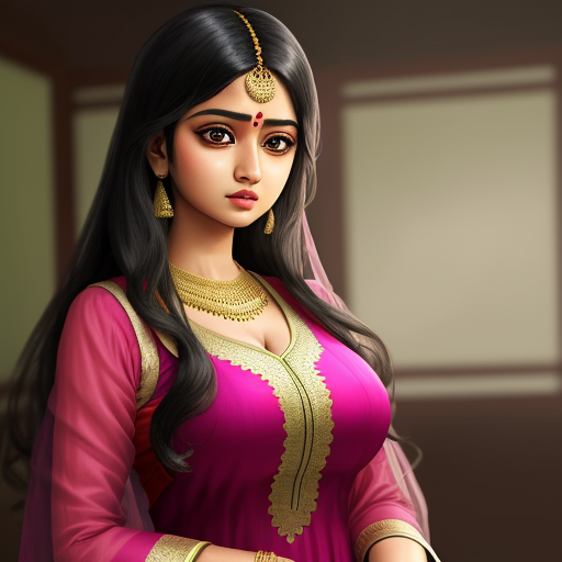 ai creating images: Bangladeshi salwar kameez huge cleavage boobs