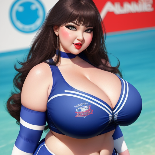 Ai Art Generator Aus Text Bbw Big Boobs Deep Cleavage Cheerleader Big