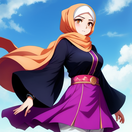 Générateur D Art Ai à Partir D Un Texte Beautiful Hijab Women With Big Breast With Anime Img