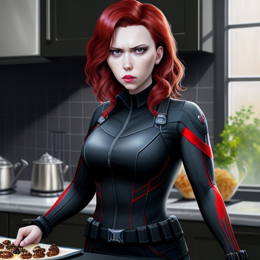 Ai Art Generator From Text Black Widow Naked In The Kitchen Img