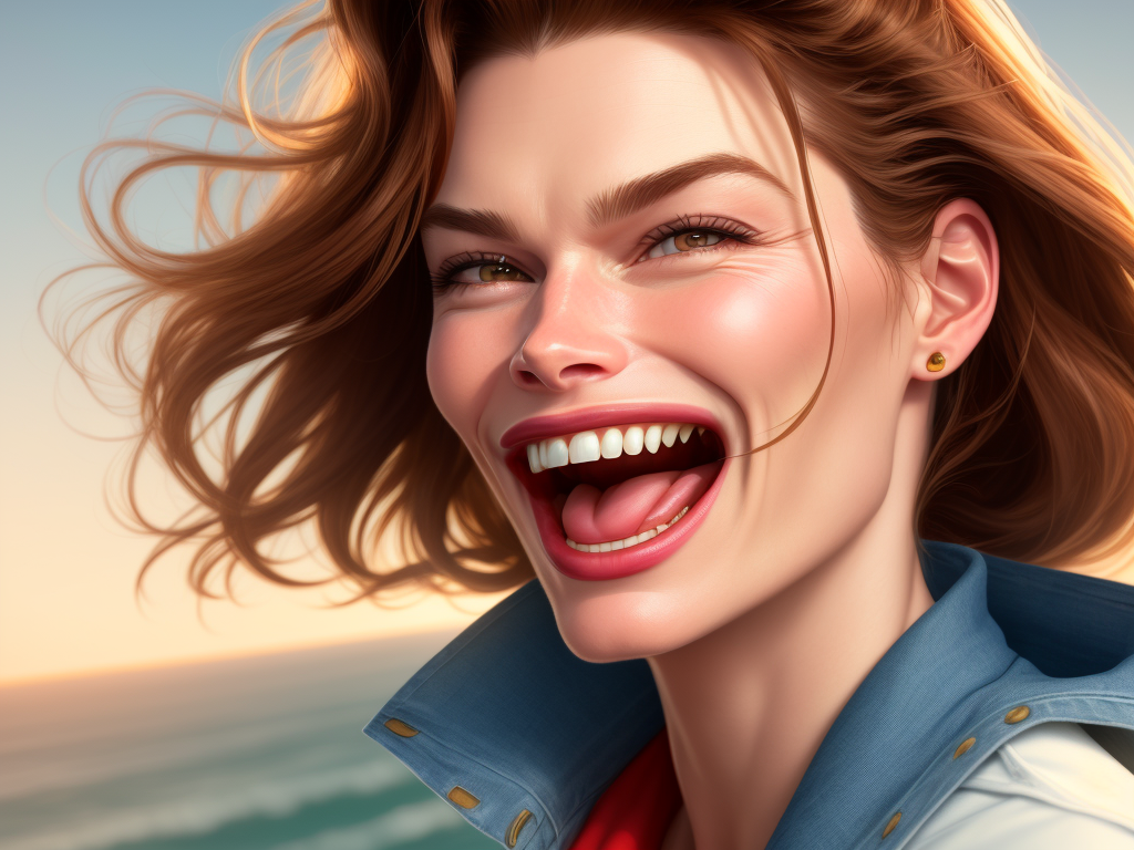 1080p image size Carre otis, perfect face, wide mouth, open mouth,