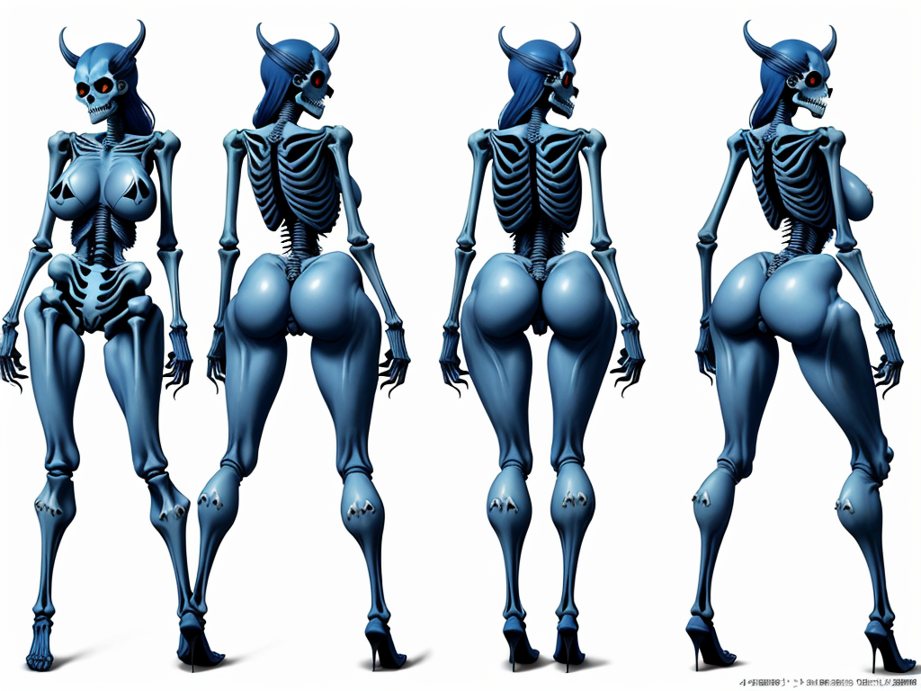 Cartoon Charecters Naked Monster Woman Skeleton Skeleton S Big Blue