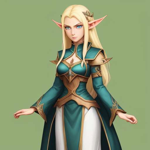 Ai Art Generator Aus Text Cayna Appears As A Female High Elf In Her Mid To Img