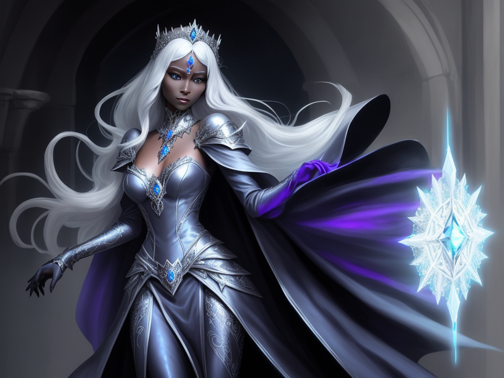 change pictures: 1 solo female drow cleric, beautiful face, rich