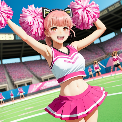 Best ai photo: cheerleader, pink skirt