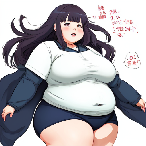 Convert to picture: Chubby anime woman immobile