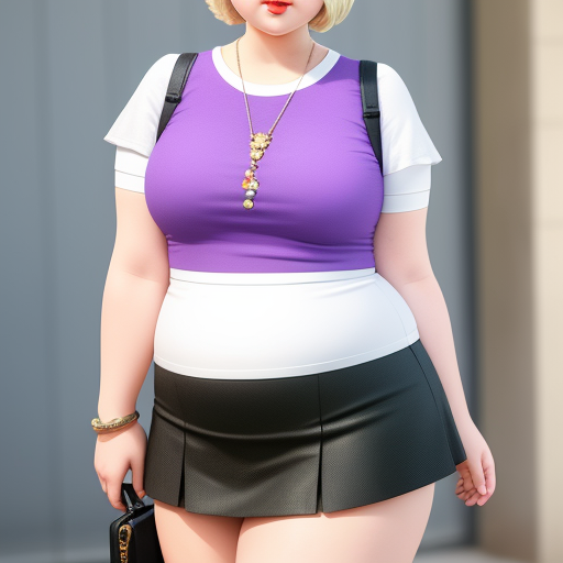 redraw ai: Chubby girl blonde short hair wearing mini skirt
