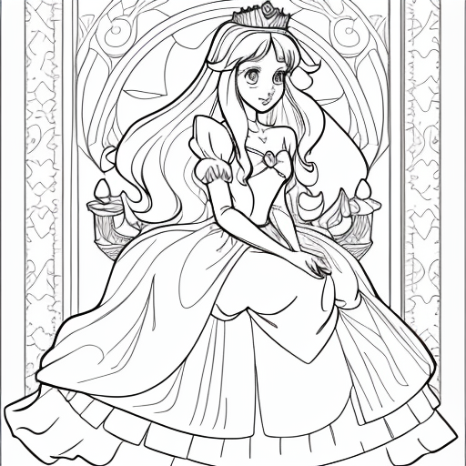 AI Art Generator from Text coloring page princess art, in lake | Img ...