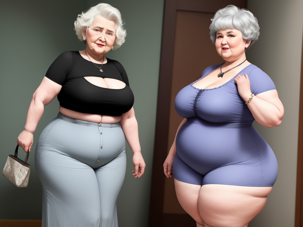 convert picture Bbw granny ucranian ,short hairstyle showing big