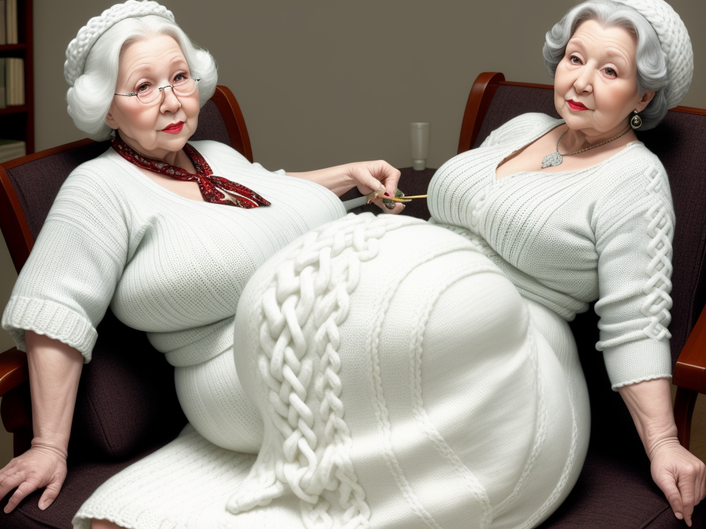Convert Picture White Granny Big Booty Wide Hips Knitting
