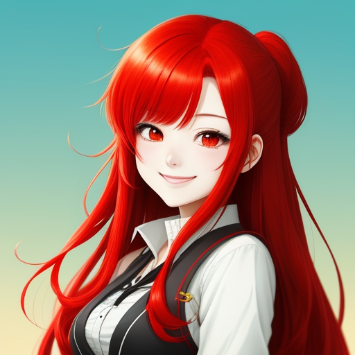 AI Art Generator from Text cute smile, cute girl, red hair, full body ...