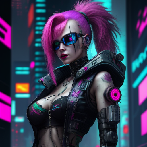 AI Art Generator aus Text Cyberpunk girl | Img-converter.com