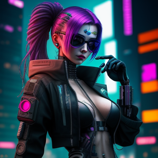 AI Art Generator From Text Cyberpunk Girl | Img Convertercom