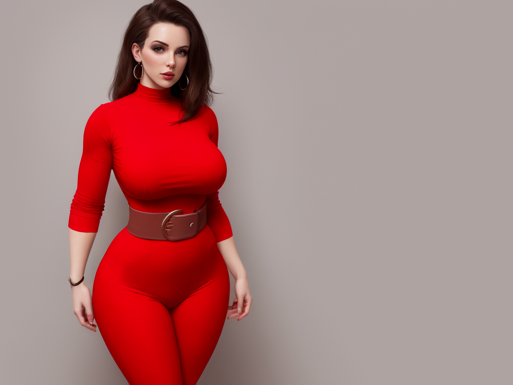 Image Upscaler Donna Con Tette Grandi Vestita Di Rosso Tiny 