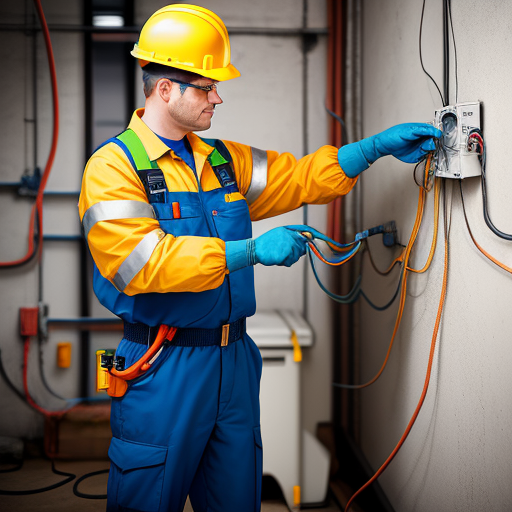 Make photo hd online free electrician in safety clothing and gloves