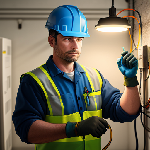 Ai upscaler electrician in safety clothing and gloves