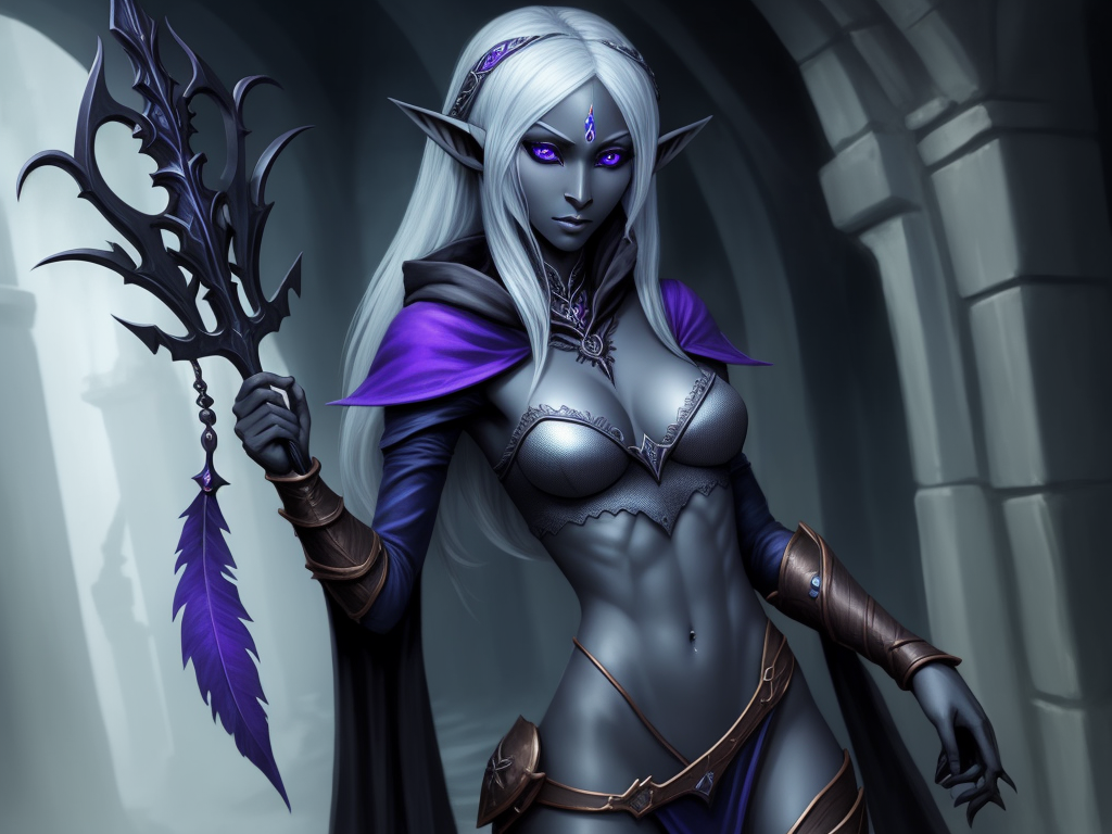 Image size converter: female drow elf, scantily clad