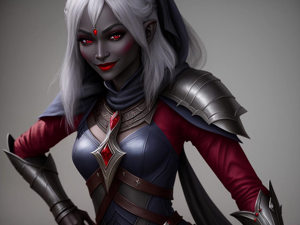 4k Foto Female Drow Warrior Full Body Dd Character 8991