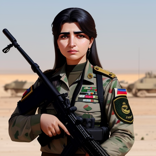 Generator Seni Ai Dari Teks Female Naked Iraqi General In Military Uniform Img
