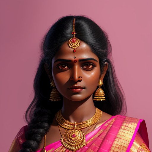 free hd photo converter: dark skinned south indian woman wearing pink saree