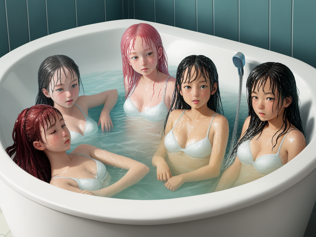 size converter image group of girls taking a shower lying down in the