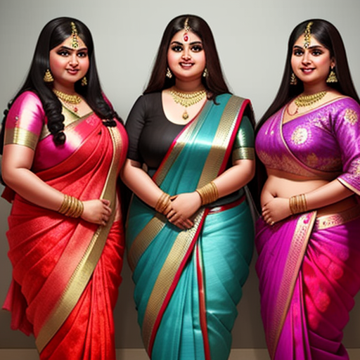 Ai Art Generator From Text Group Of Ssbbw With Immense Breasts In Indian Sari Img