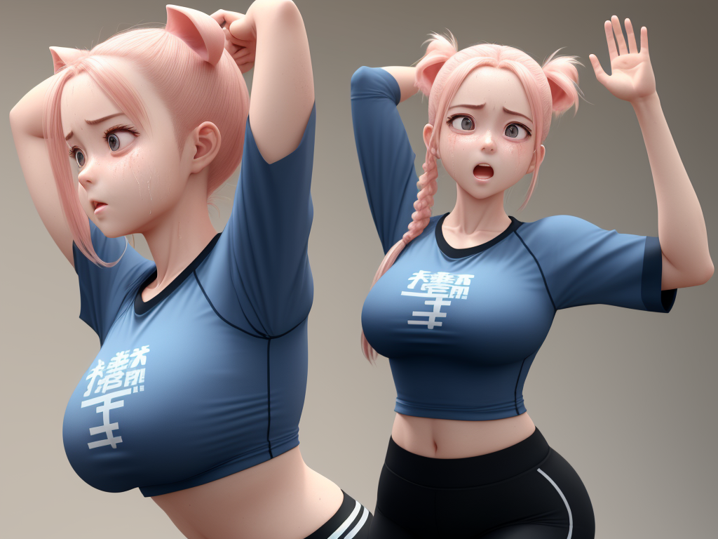 Generator Seni Ai Dari Teks Growing Breasts Streching Shirt Breast Img