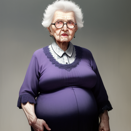 hi res images: Elderly grandma with larger belly