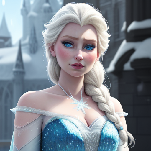 hi res pic: elsa frozen with big and big string