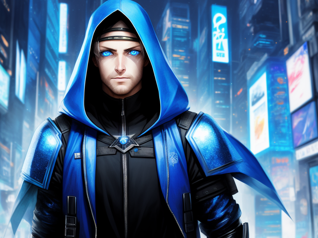 ai-to-create-images-hooded-man-blue-eyes-sparkling-cyberpunk