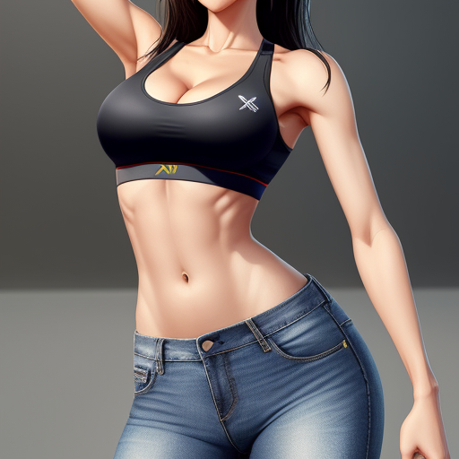 Ai Image Tools Hot Slim Girl With Cleavage In Sports Bra And 3077