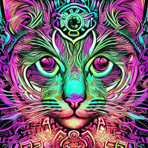 ai photo website: Hypnotic illustration of cat, hypnotic