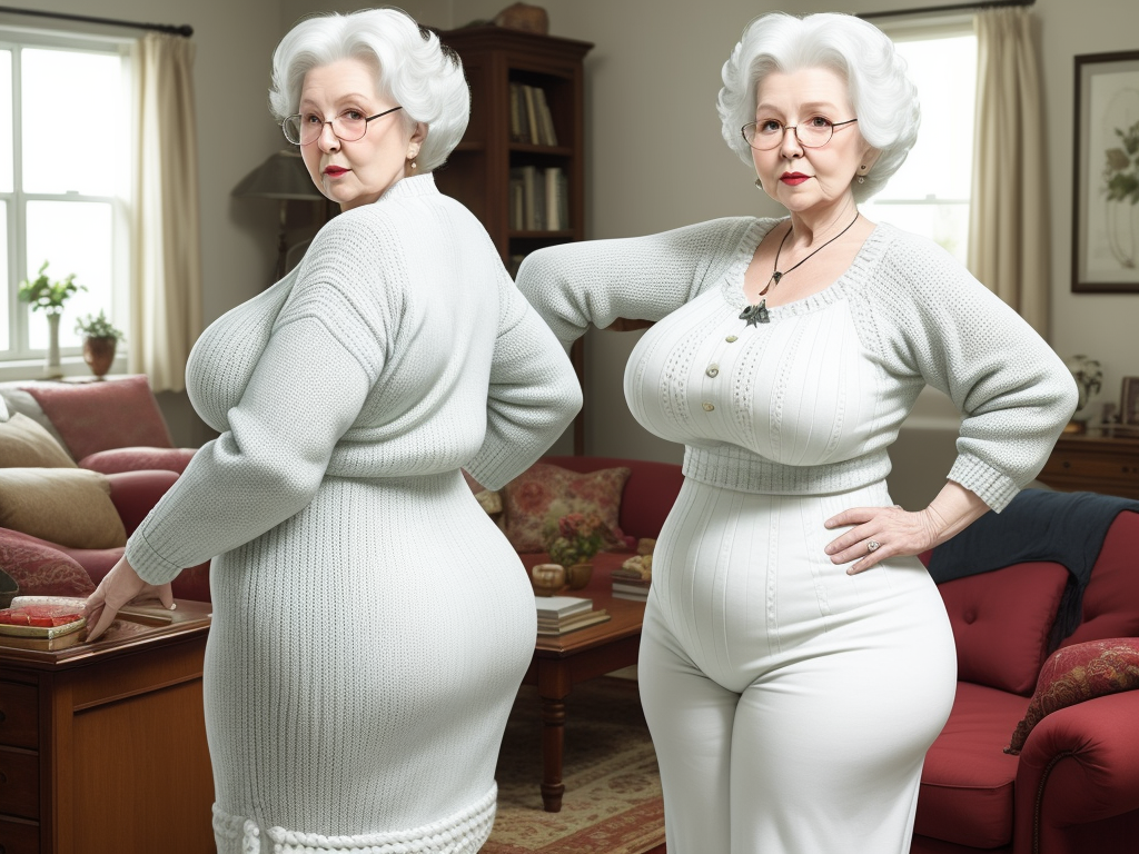 Image Conversion White Granny Big Booty Wide Hips Knitting