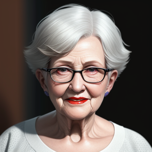 image to ai: Short hair granny huge