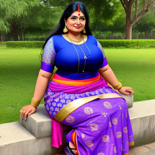 Generador De Arte Ai A Partir De Texto Indian Aunty 50yrs Thick Big