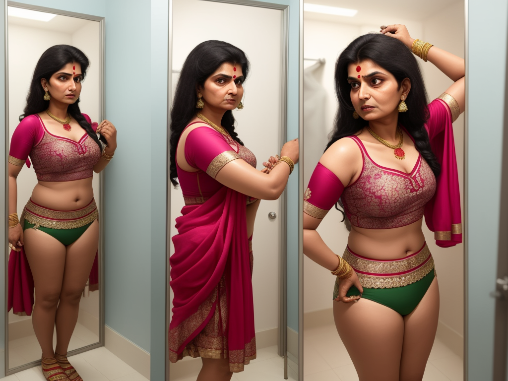 ai tool to create images: Indian aunty undressing in a changing room
