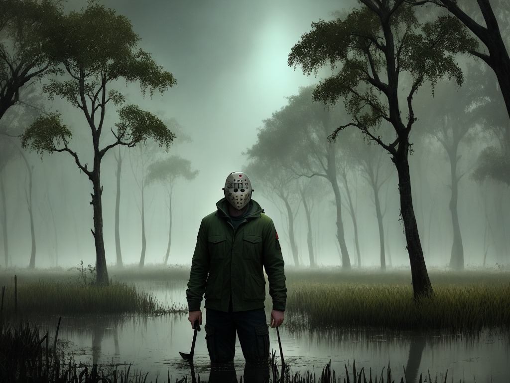 AI Art Generator from Text Jason Voorhees, standing, in full figure ...