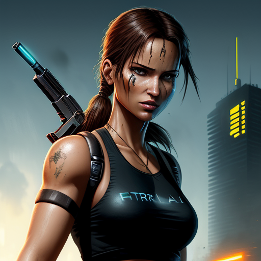 Ai to create images: Lara Croft in Cyberpunk