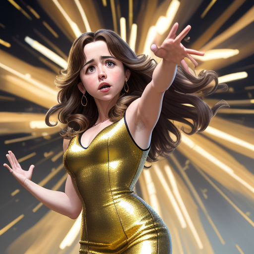 AI Art Generator from Text Linda Cardellini as Lorelei in a gold and ...