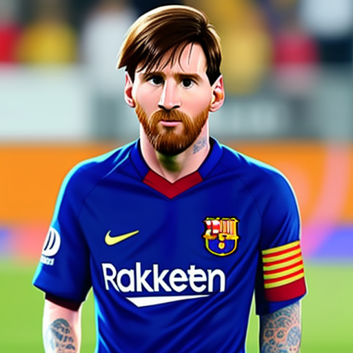 ai upscaler: lionel messi dressed in the CARP uniform