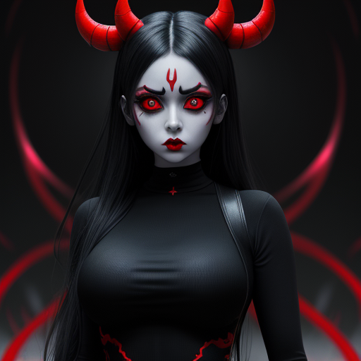 Make images hd hot demon woman huge big eyes watch me with