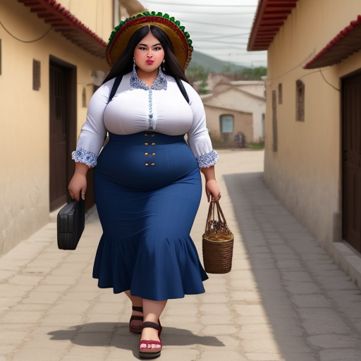 Text To Image Ai Mexicana Ssbbw Con Tetas Enorme Caminando En Un