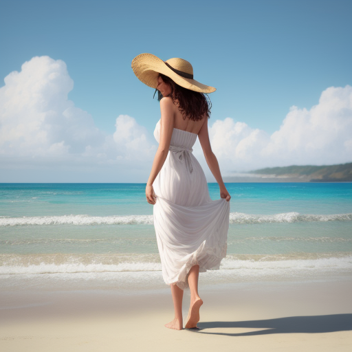 Ai image software Mujer desnuda en playa